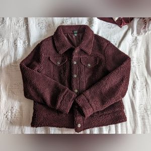 Fuzzy Burgundy Jacket
